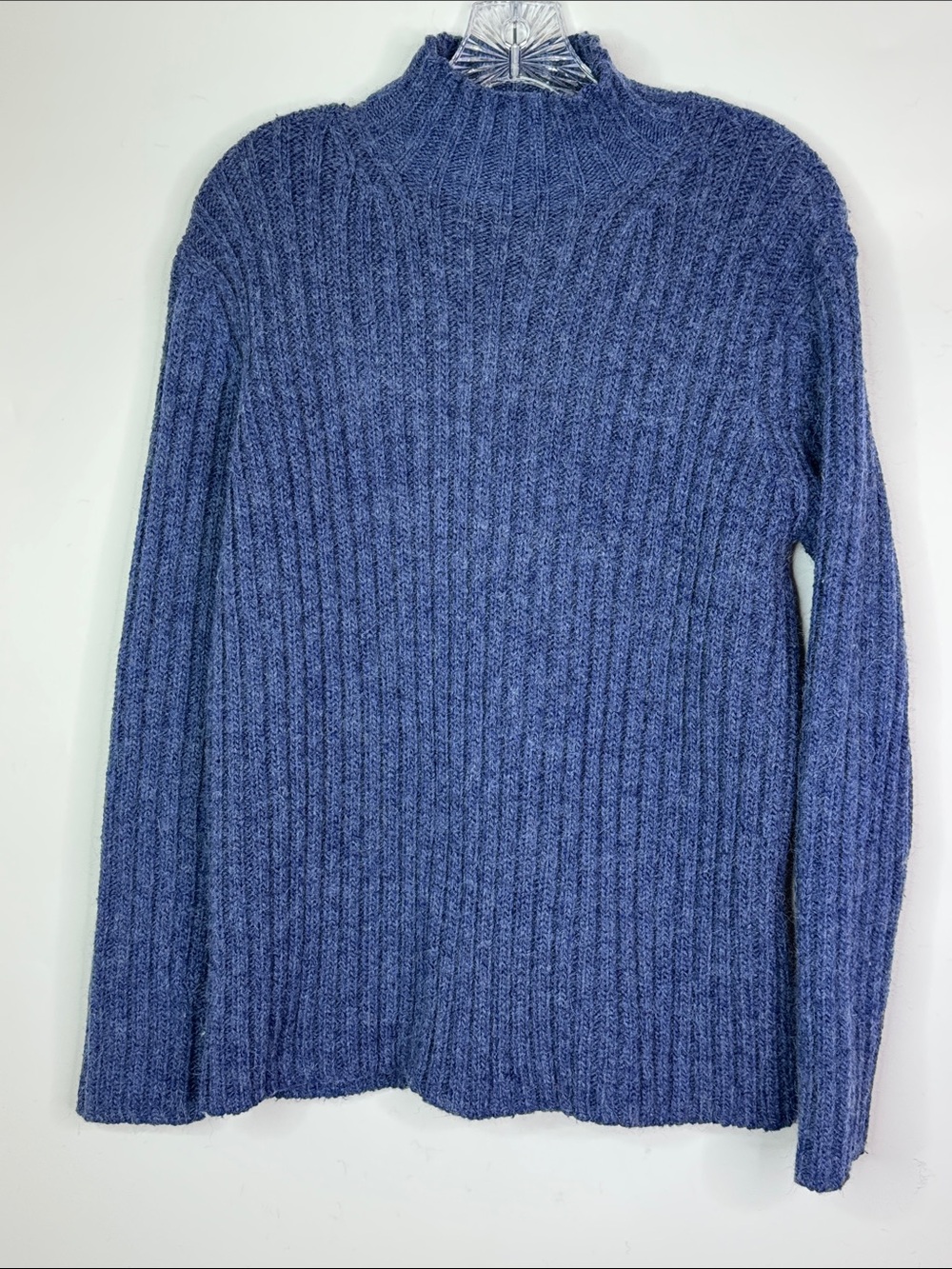 Lauren Ralph Lauren Blue Cable Knit Alpaca Wool Blend Sweater Size Medium